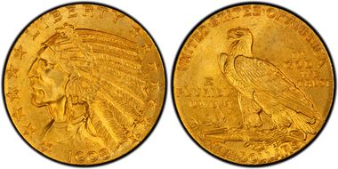 1909 $5 MS66+