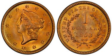 1853 G$1 MS67+
