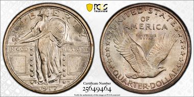 1917-S 25C Type 1 MS67FH