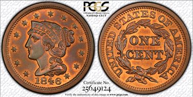 1846 1C N-7  Small Date MS65RB