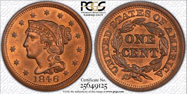 1846 1C N-9  Small Date MS66RB