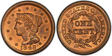 1848 1C Newcomb 28 MS66RB