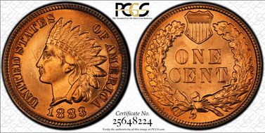 1883 1C MS65+ RD