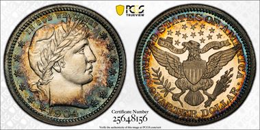 1904 25C PR67CAM
