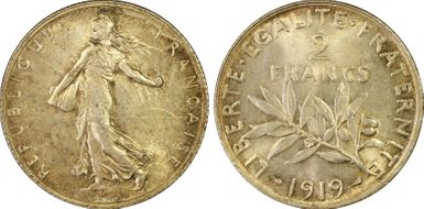 1919 2 Fr Gad-532 F-266 MS64