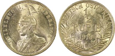 1910-J 1/2 Rup J-721 MS62