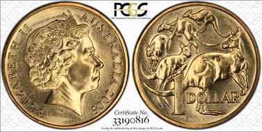 2005 $1 MS66