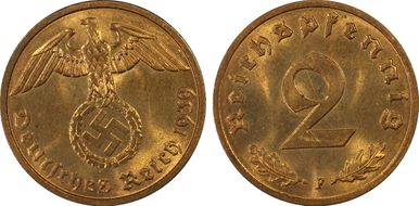 1939-F 2 Pfg J-362 MS65RD