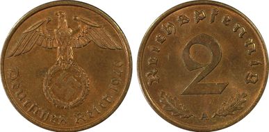 1940-A 2 Pfg J-362 MS65BN