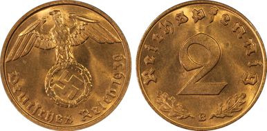 1939-B 2 Pfg J-362 MS65RD