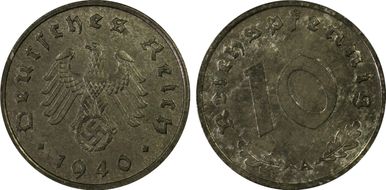 1940-A 10 Pfg J-371 Regular Issue MS64