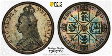 1887 Florin S-3925 Jubilee Head PR65CAM