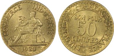 1923 50C Gad-421 F-191 MS67