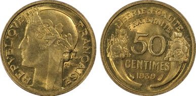 1939 50C Gad-423 F-192 MS67