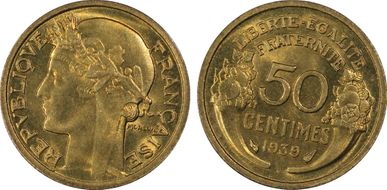 1939 50C Gad-423 F-192 MS66