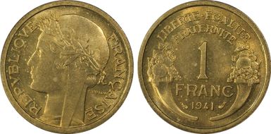 1941 1 Fr Gad-470a F-219 Br-Al MS65