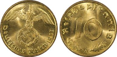 1937-A 10 Pfg J-364 MS66