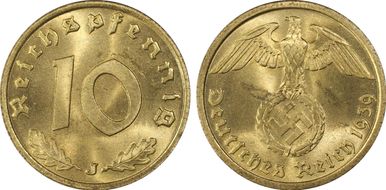 1939-J 10 Pfg J-364 MS65