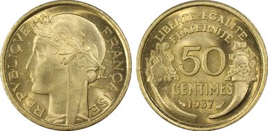 1937 50C Gad-423 F-192 MS67