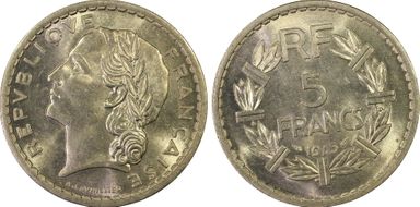 1945 5 Fr Gad-766 F-339 9 ouvert MS65