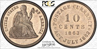 1863 10C J-331 PR65