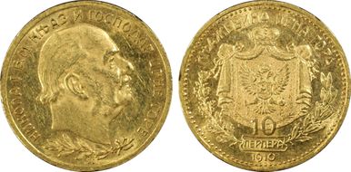 1910 10 Per Bare Head KM-8  Au MS62