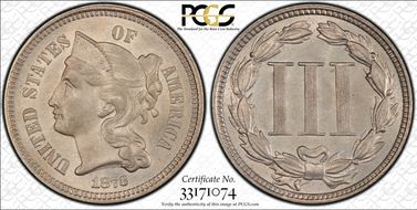 1873 3CN Closed 3 AU58+