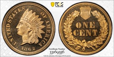 1862 1C PR67CAM
