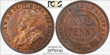 1924 (s) 1D Indian obverse MS64RB