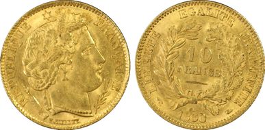 1850-A 10 Fr Gad-1012 Oreille relevée F-504 MS64