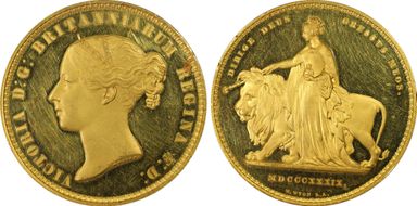 1839 £5 WR-279 Una and the Lion LE, 5 Scrolls PR63DCAM