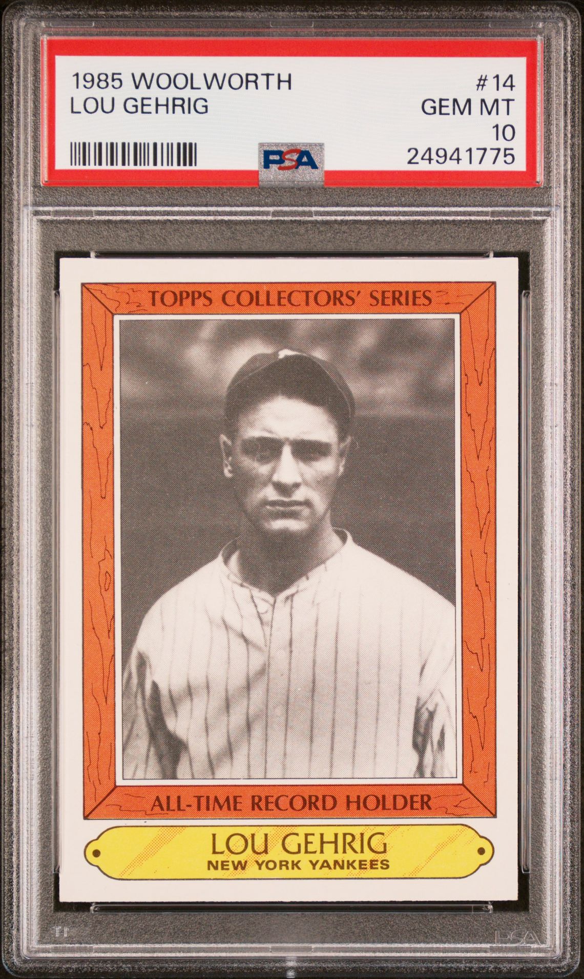 1985 Topps WOOLWORTH #14 Lou Gehrig front