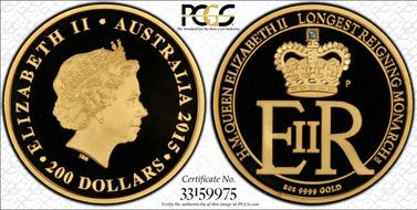 2015-P $200 Elizabeth II Longest Reigning Monarch PR69DCAM