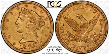1852 $5 MS61