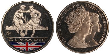 2012 $1 Olympics - Football Colorized MS67