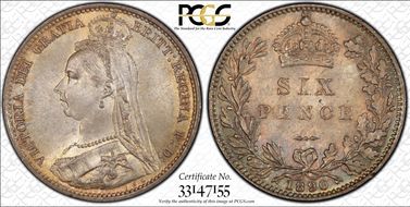 1890 6D S-3929 MS65