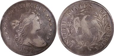 1798 $1 Small Eagle, 13 Stars VF25