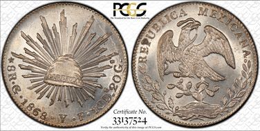 1868-Go YF 8 R Go50 MS63