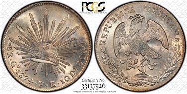 1874-Go FR 8 R Go54 MS64