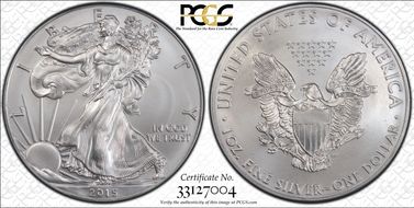 2015 $1 Silver Eagle 2015 Holiday Season MS69