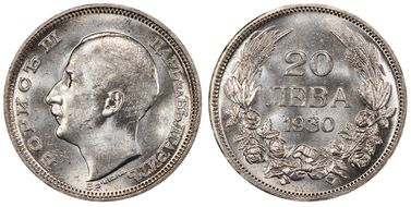 1930-BP 20 Leva KM-41  Ag MS64