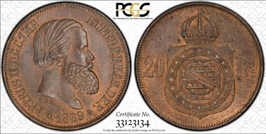 1869 20 R Mald-611.04 Brussels MS64BN