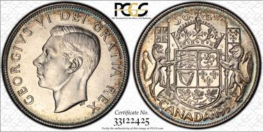 1951 50C Narrow Date MS64