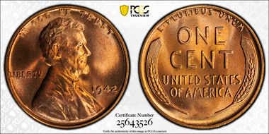 1942 1C MS67+ RD