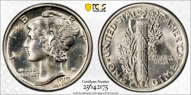 1919-S 10C MS64FB