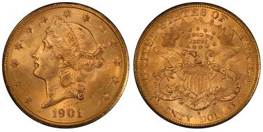 1901-S $20 MS64+