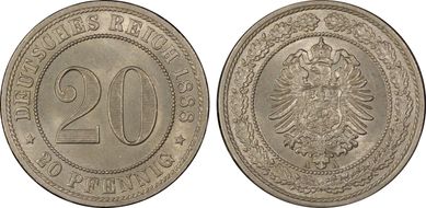 1888-A 20 Pfg J-6 MS66