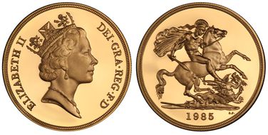 1985 £5 S-SE3 St. George PR69DCAM
