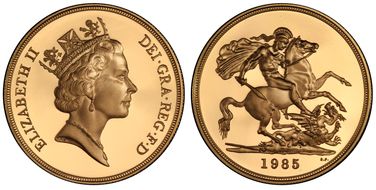 1985 £5 S-SE3 St. George PR68DCAM