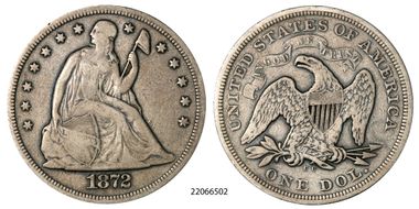 1872-CC $1 F15